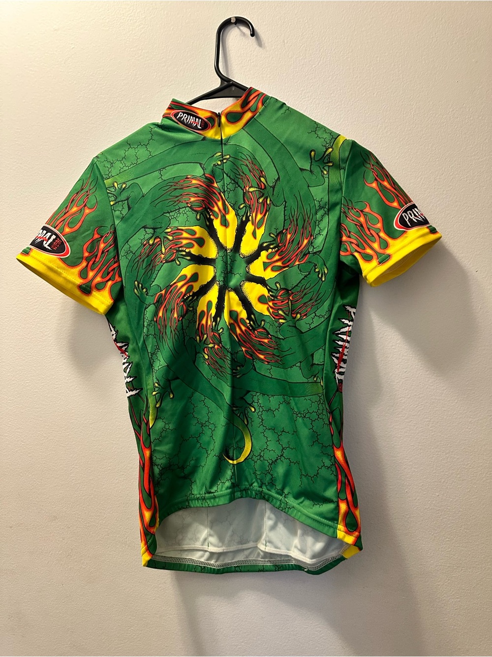 Primal wear Green Flame-Print Cycling Jersey